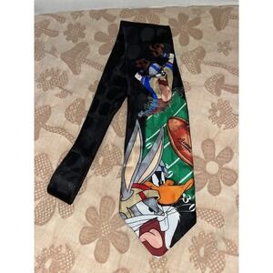 Looney Tunes Mania Taz Daffy Bugs Golf Print Necktie Silk 58" L - 3.85" W 1993